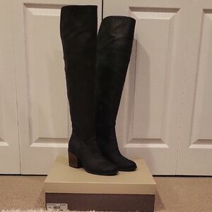 Hinge Black Over-the-Knee Women's Boots